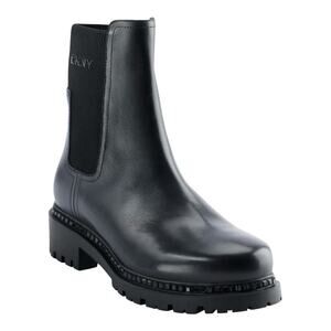 DKNY Women's Roxanne Leather Pull On Chelsea Booties Black Size 8 1/2 M